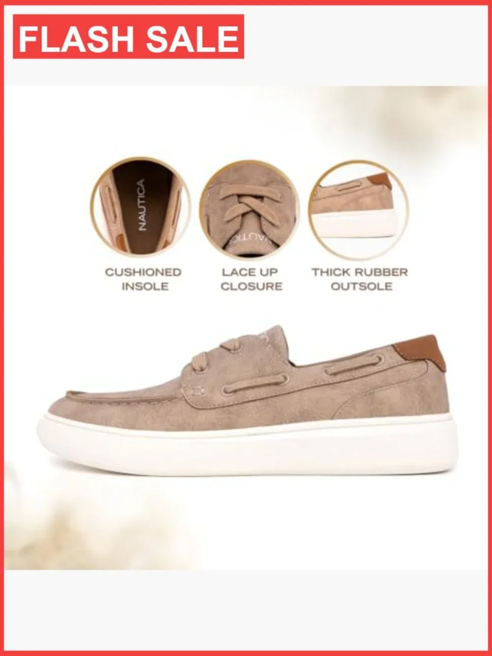 Men's Boat Shoe Casual Loafers Comfort Sneaker Walking Mocc-On Lace-Up